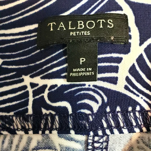 Talbots Floral Dark Blue and White Sleevsless Maxi Dress. Size Petite P - Picture 7 of 11
